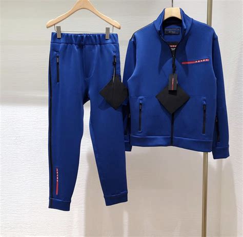 hybrid blue prada tracksuit-suit|prada sweatshirts.